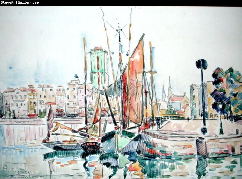 Paul Signac La Rochelle - Boats and House